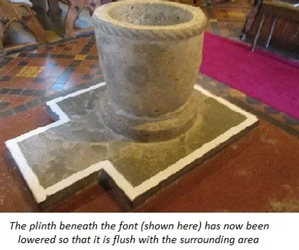 Wick Font showing the raised edge which has now been lowered